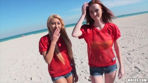 Sexy girls Marina Angel and Dee Dee Lynn foursome fuck