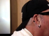 Gloryhole gaydaddy gives home closeup BJ
