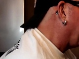 Throating gloryhole DILF eats black meat