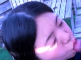Cheating Asian Woman Sucks Dick on Balcony
